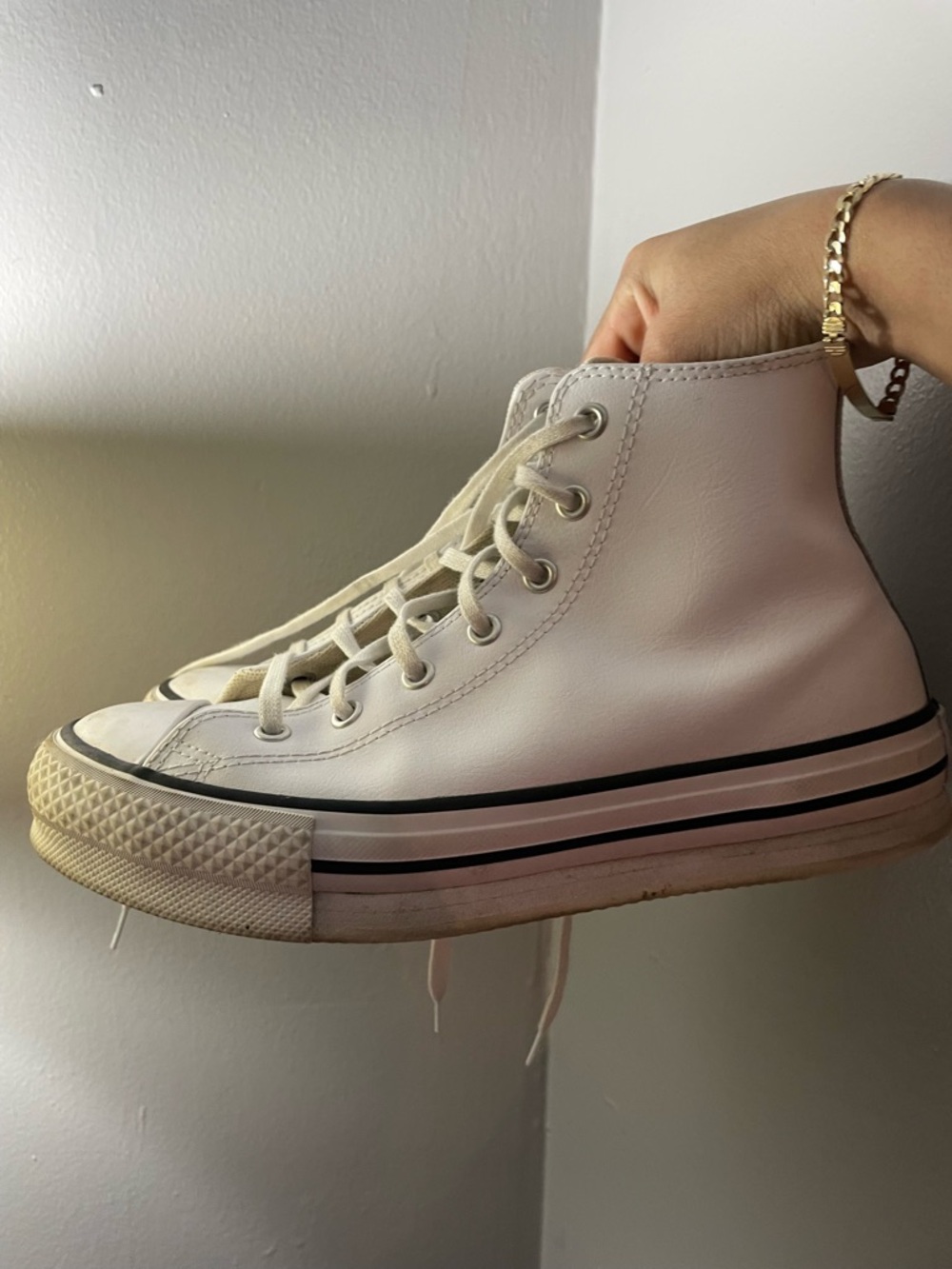 White High Top Leather Converse
